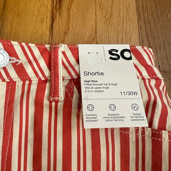 NWT SO Stripe Shorts - Size 11/30 - Picture 4 of 6